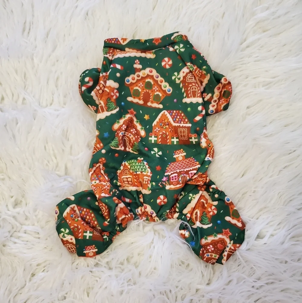 🌼NWOT Gingerbread House Pet Pajamas /Outfit Size Small